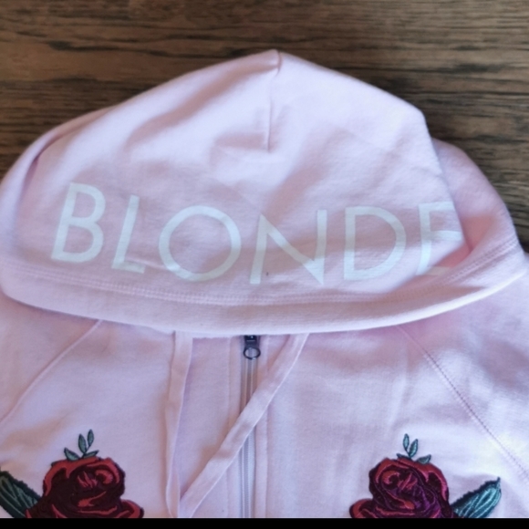Brunette The Label Long Pink Hoodie Small New - Picture 5 of 7